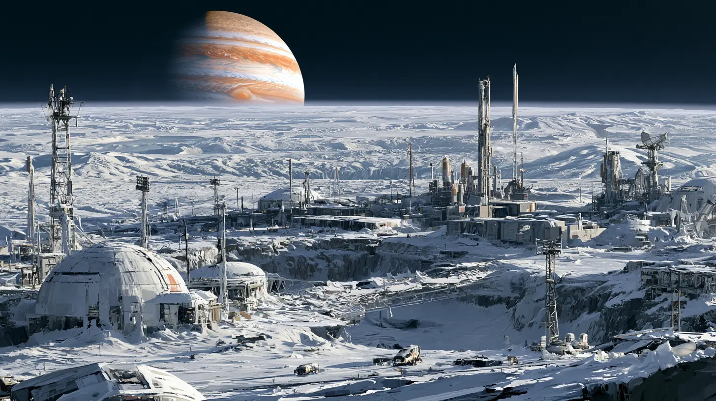 Ice colony beneath Jupiter